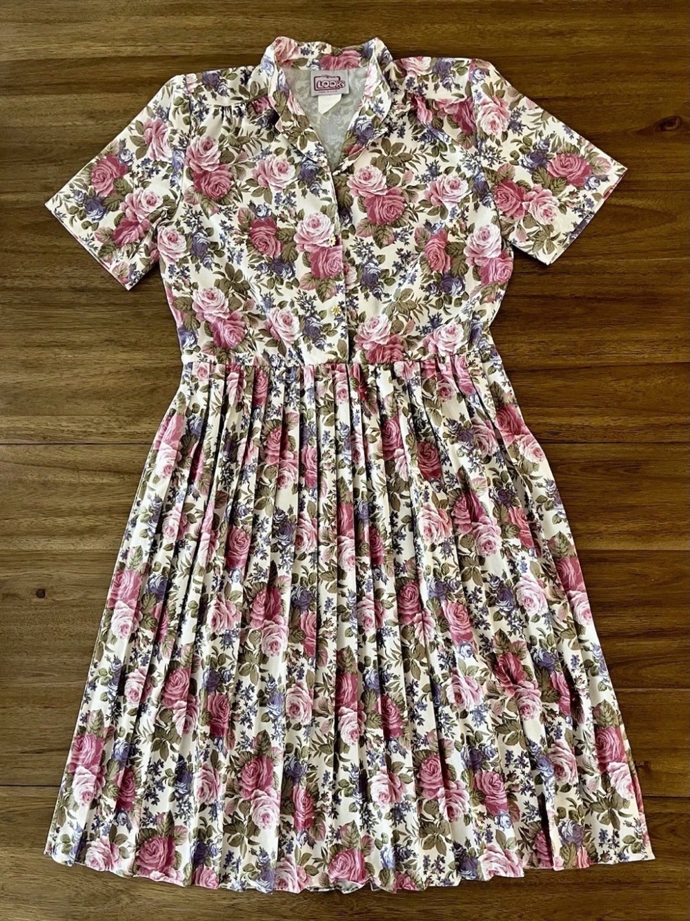 Vintage Floral Dress - California Looks - Size 10